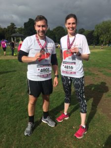 Daniel Rennocks and Claire Bell complete the Leicester 10k