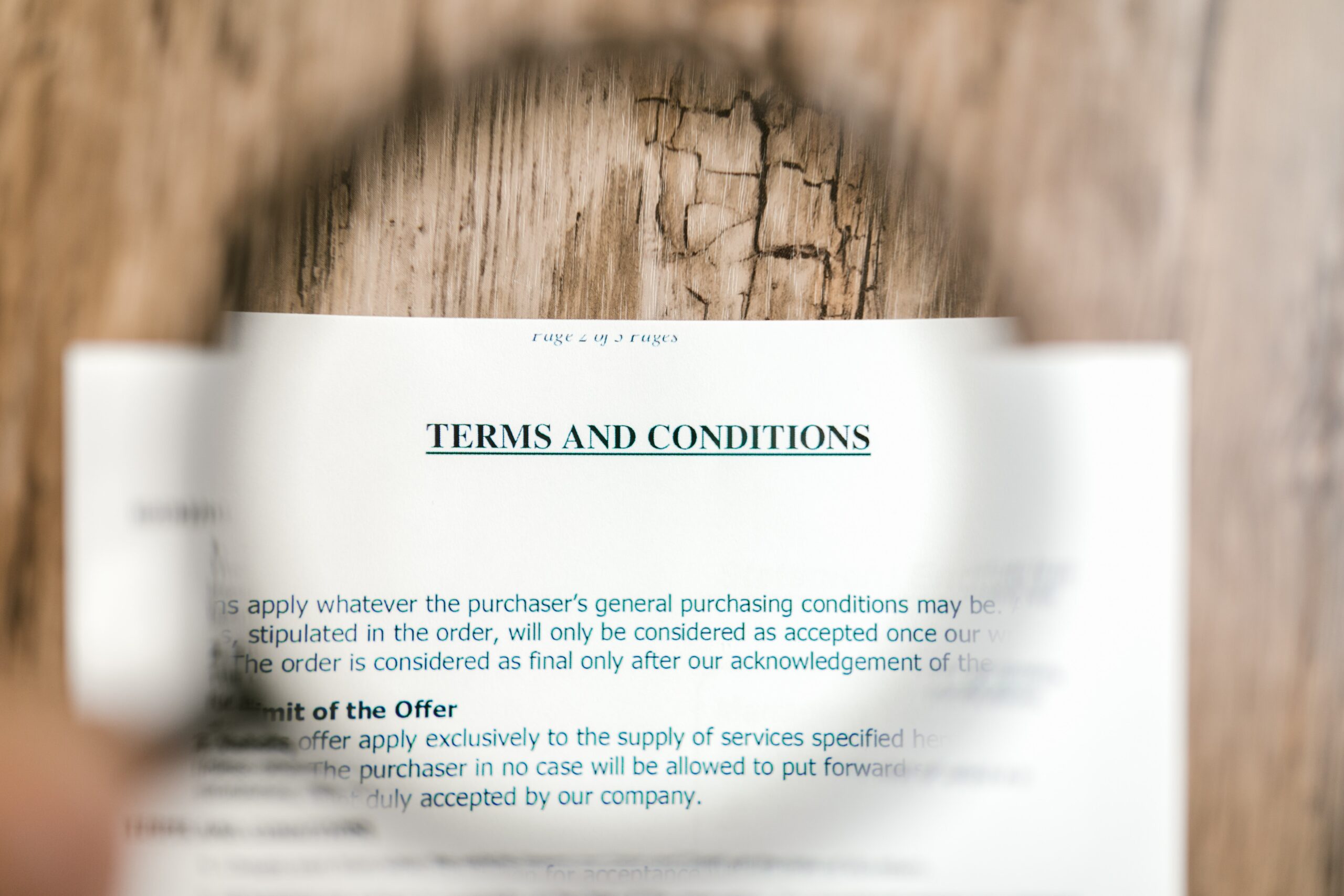 Terms and conditions